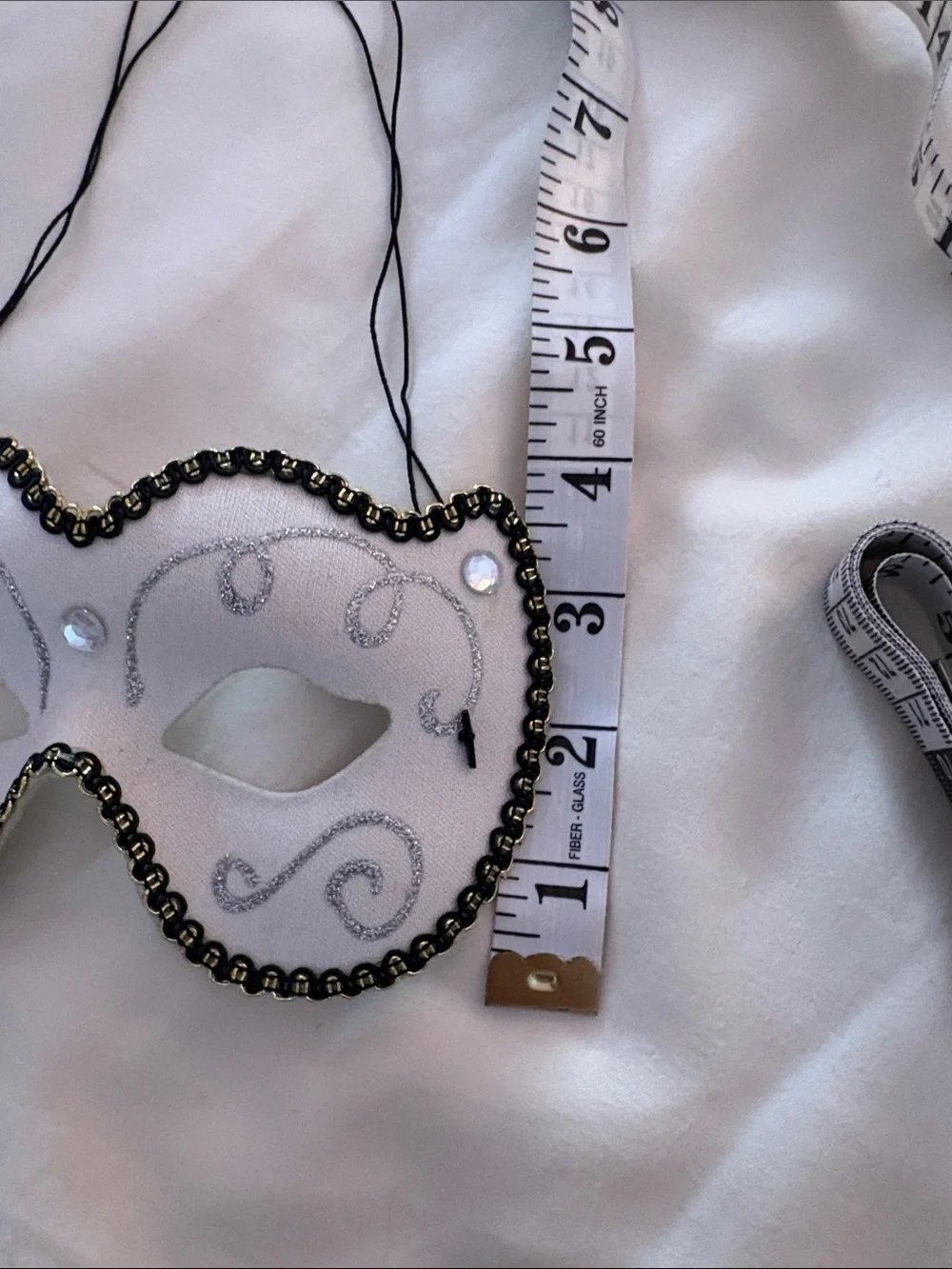 Pink Glitter Venetian Eye Mask with Black Trim